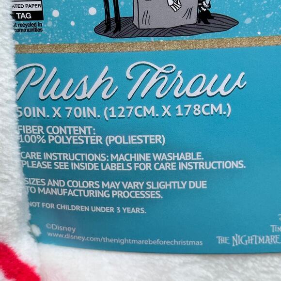 Disney Nightmare Before Christmas Jack Skellington White 50 x 70 Throw NWT Rare - Picture 4 of 9